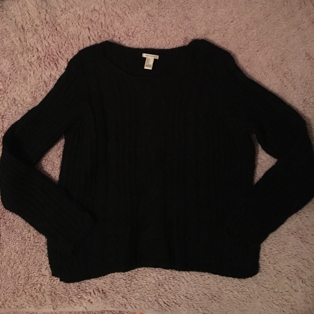 Forever 21 Black Cable-Knit Sweater